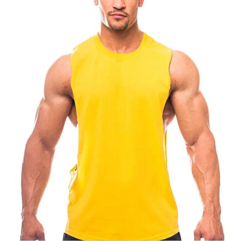 Brand Just Gym Clothing Fitness Mens Sides Cut Off T-shirts Dropped Armholes Bodybuilding Tank Tops Workout Sleeveless Vest