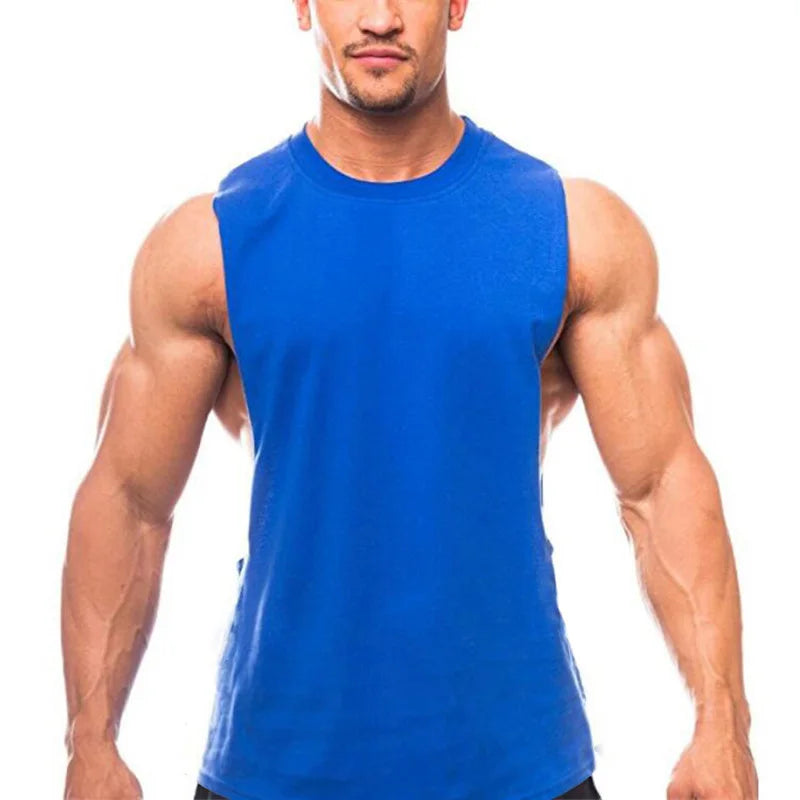 Brand Just Gym Clothing Fitness Mens Sides Cut Off T-shirts Dropped Armholes Bodybuilding Tank Tops Workout Sleeveless Vest