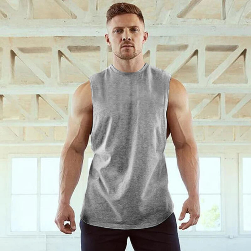 Brand Just Gym Clothing Fitness Mens Sides Cut Off T-shirts Dropped Armholes Bodybuilding Tank Tops Workout Sleeveless Vest
