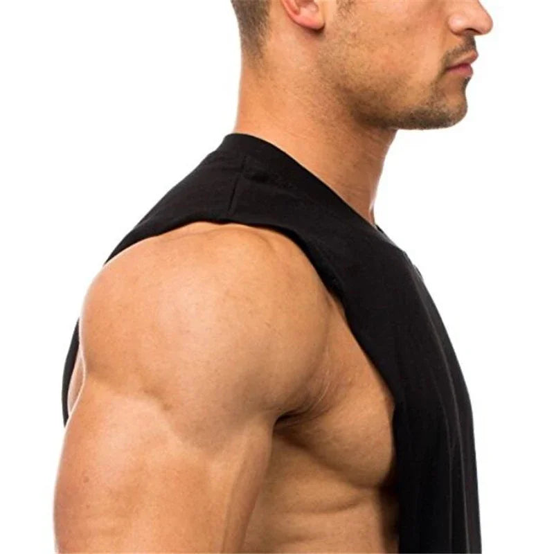 Brand Just Gym Clothing Fitness Mens Sides Cut Off T-shirts Dropped Armholes Bodybuilding Tank Tops Workout Sleeveless Vest